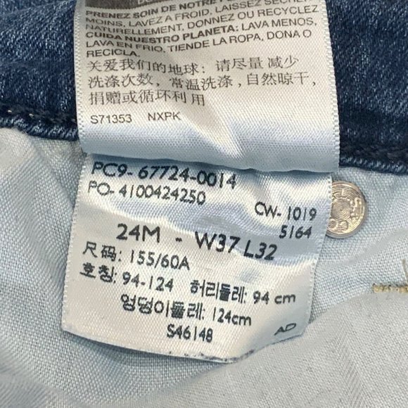 SIGNATURE by LEVI'S Womens Jeans Sz 24M Modern Slim 37x32 Blue Stretchy Denim - Picture 3 of 10